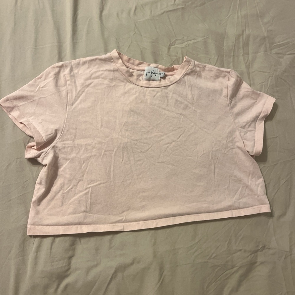 Casual pink crop top